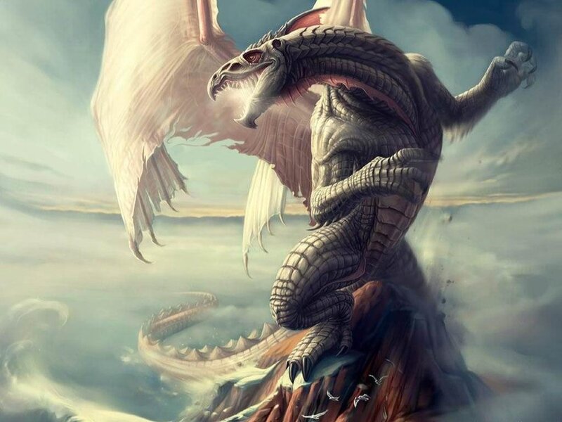 dragon on a rocky peak