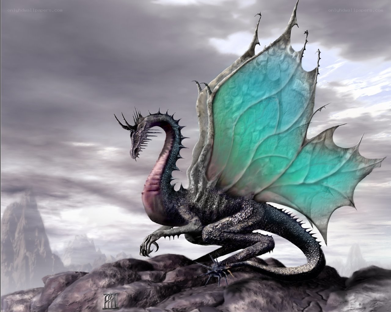 dragon on a rocky peak