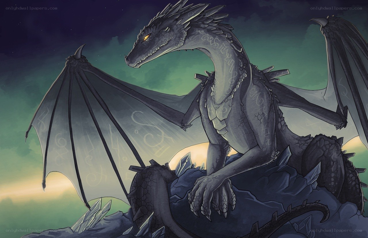 dragon on a rocky peak