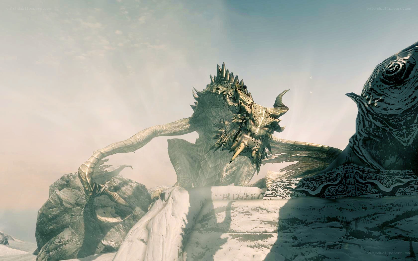 dragon on a snowy mountain