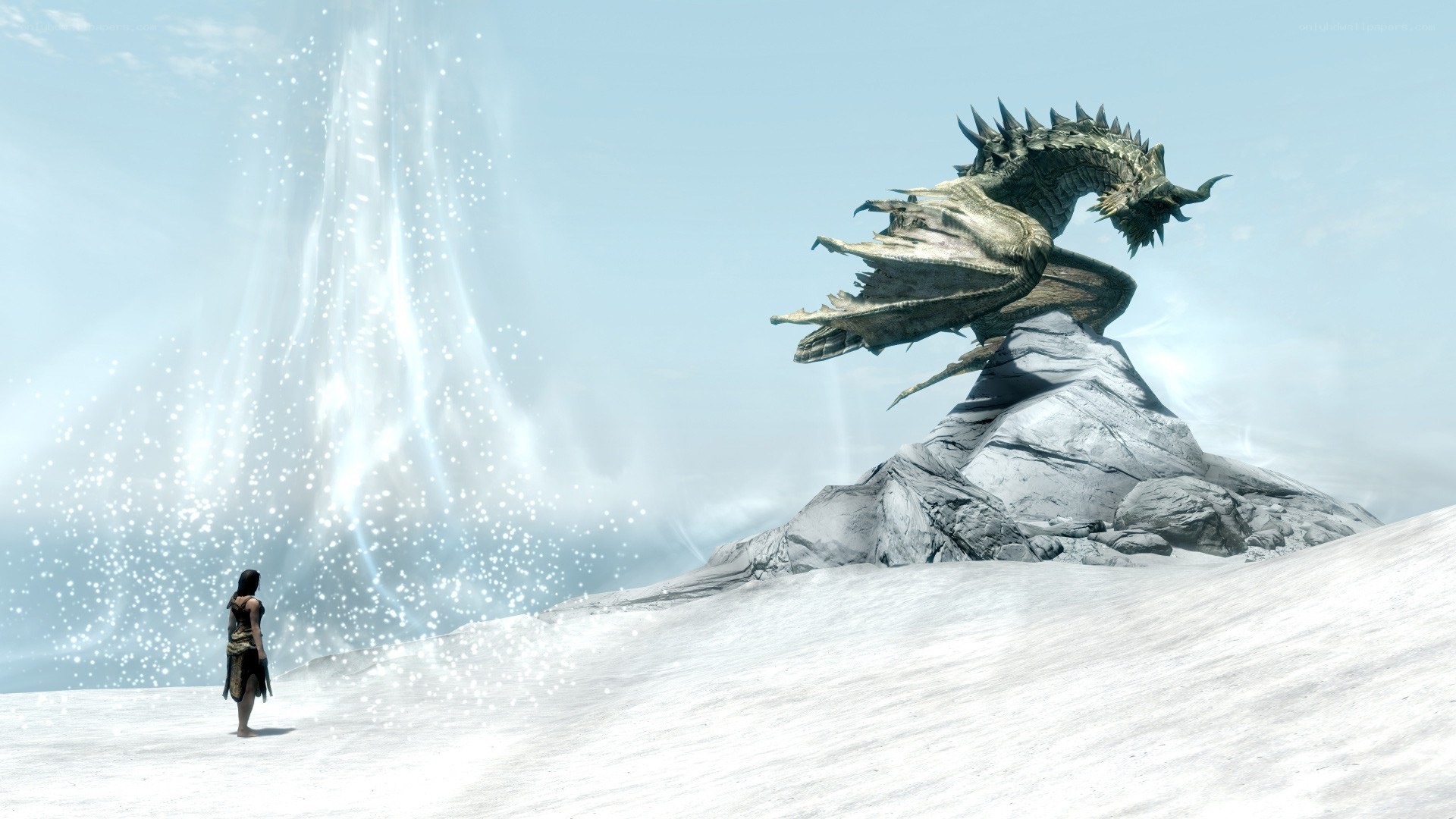 dragon on a snowy mountain