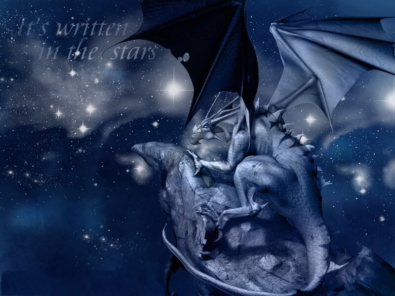 dragon on a starry night
