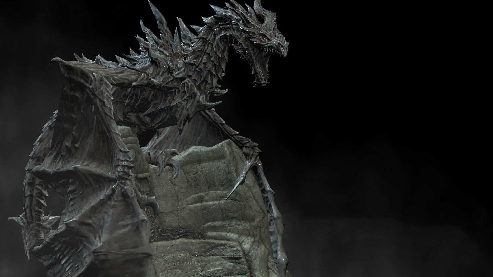 dragon on a stone throne