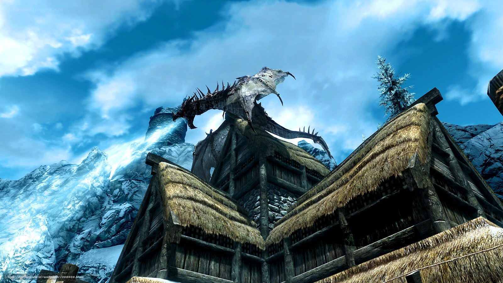 Dragon on a village roof