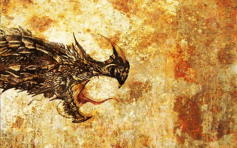 dragon on ancient parchment
