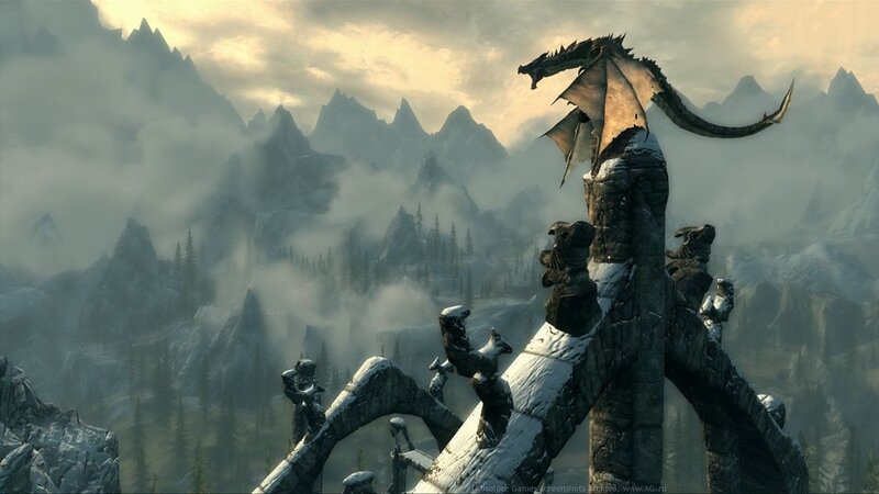 dragon on ancient ruins