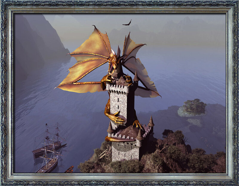 Dragon on Castle Tower