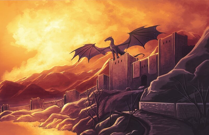 Dragon on Castle Wall