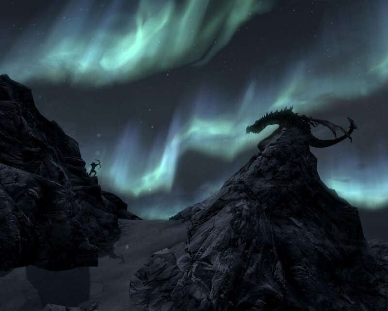 Dragon on Mountain Peak — Green