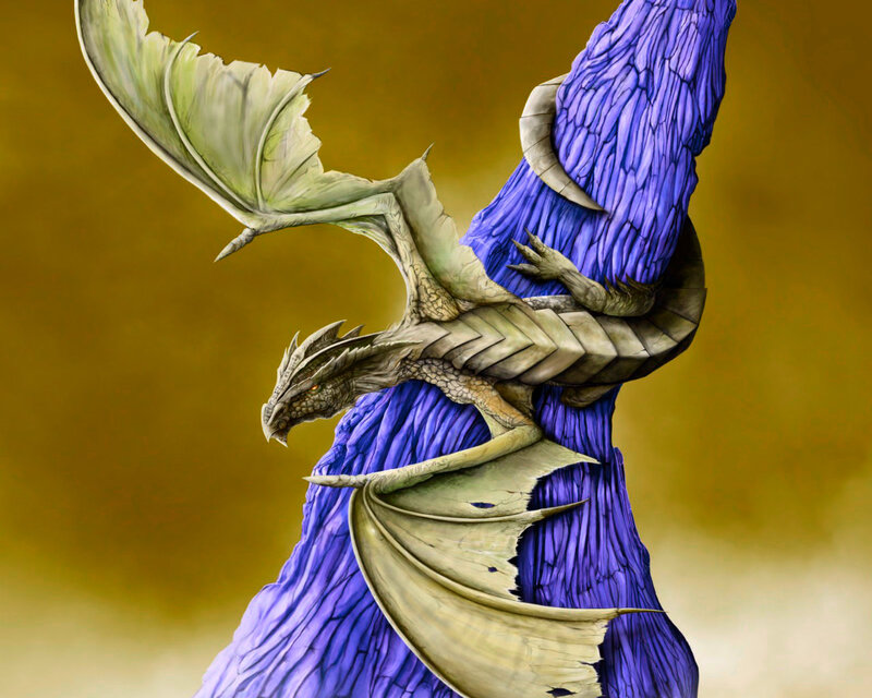 Dragon on Purple Figure