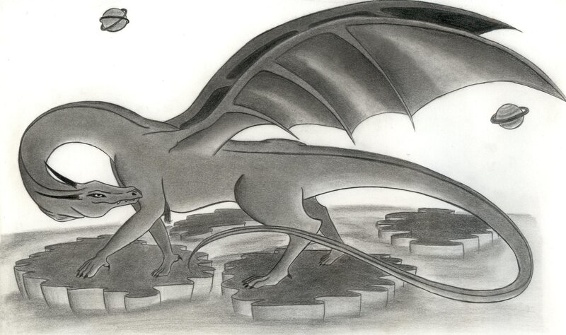 Dragon on Puzzle Pieces