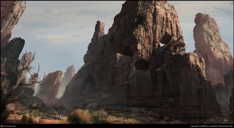 Dragon on Rocky Cliff