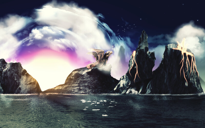Dragon on Rocky Island