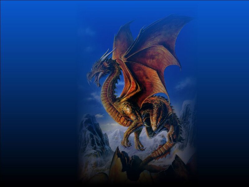 Dragon on Snowy Mountain — Blue