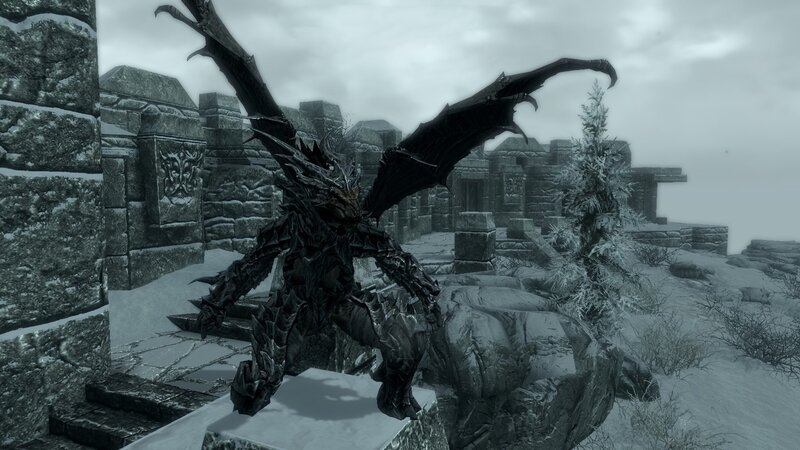 Dragon on Stone Platform — Gray