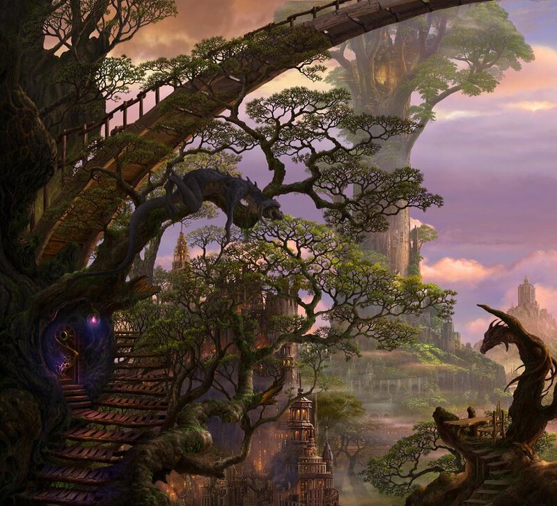 Dragon on Tree Branch