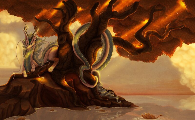 Dragon on Tree Root