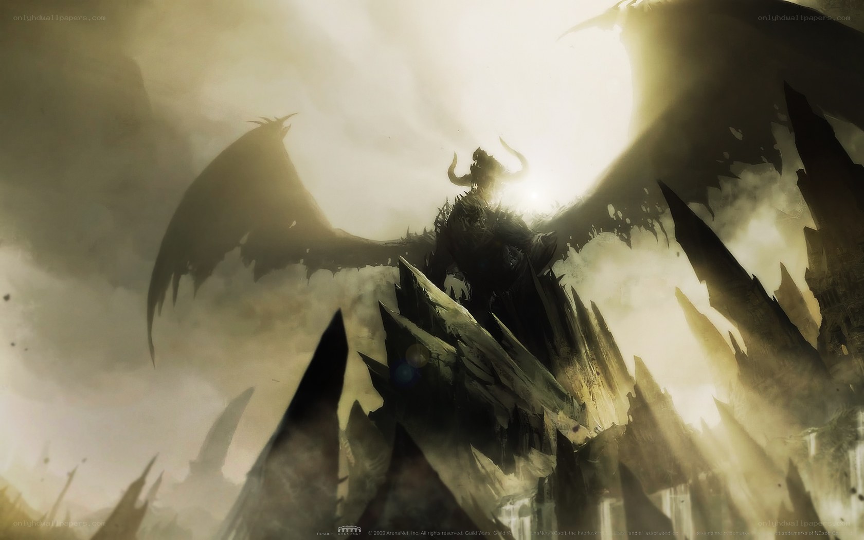 dragon over ruins