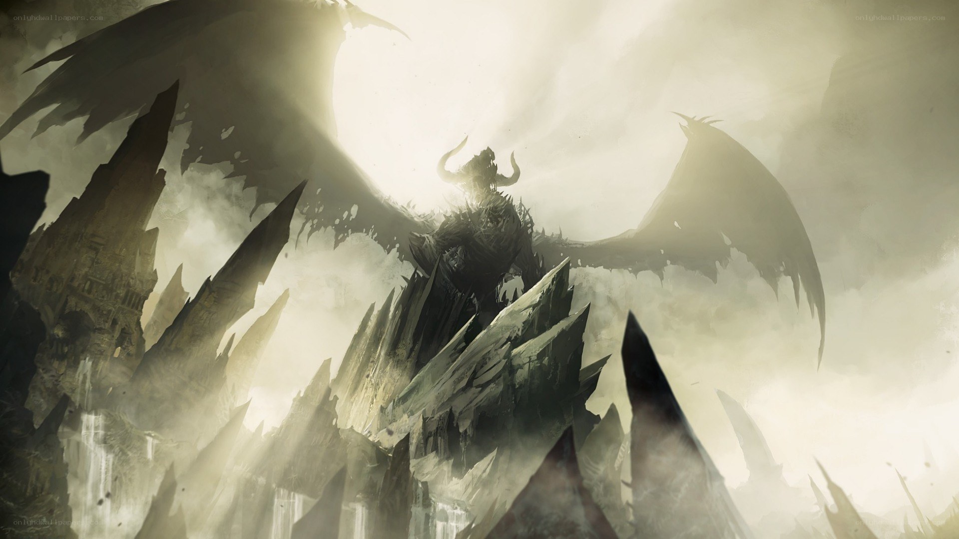 dragon over ruins