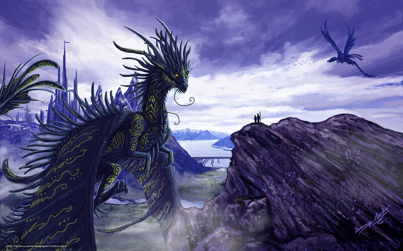 dragon overlooking a kingdom