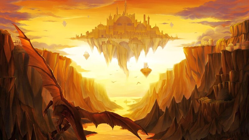 Dragon Overlooking Floating City