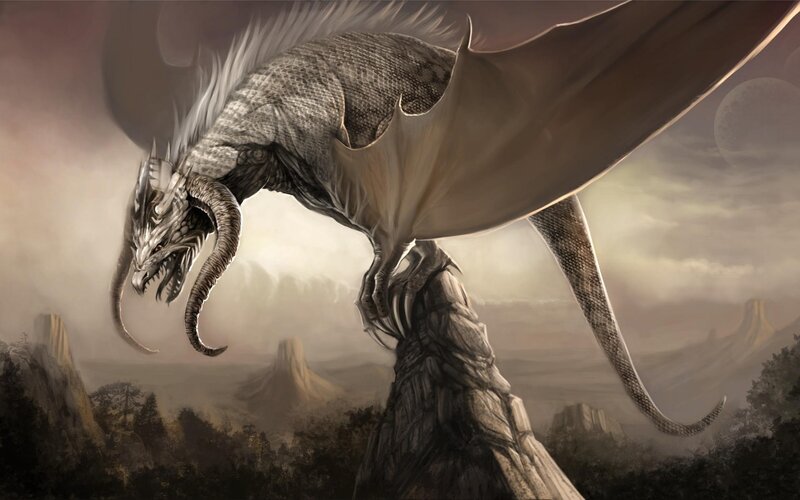 dragon perched on a rock
