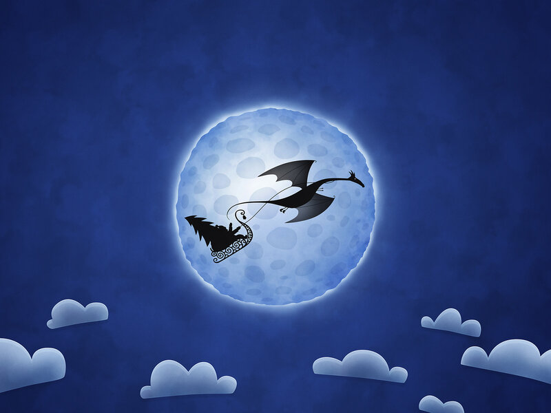 Dragon Pulling Sleigh