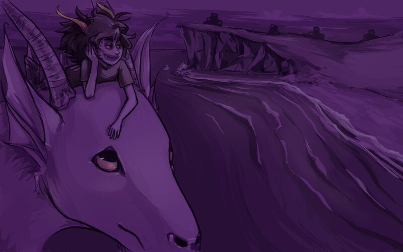 dragon rider at dusk