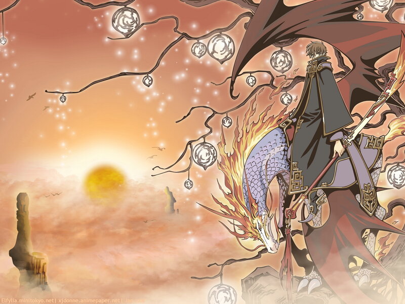 dragon rider at sunset