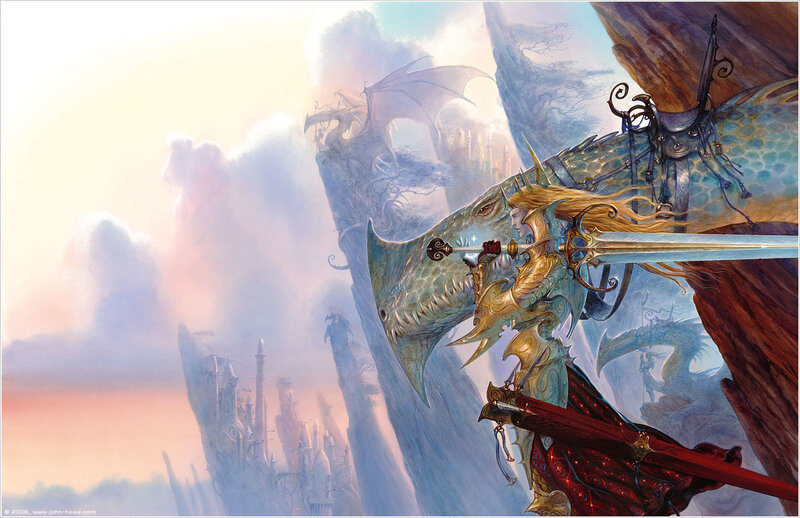 dragon rider in a fantasy realm