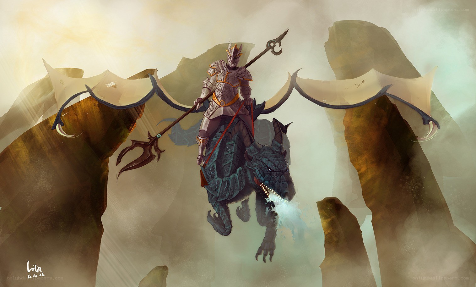 dragon rider in armor