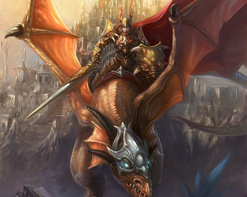 Dragon Rider in Armor — Gold