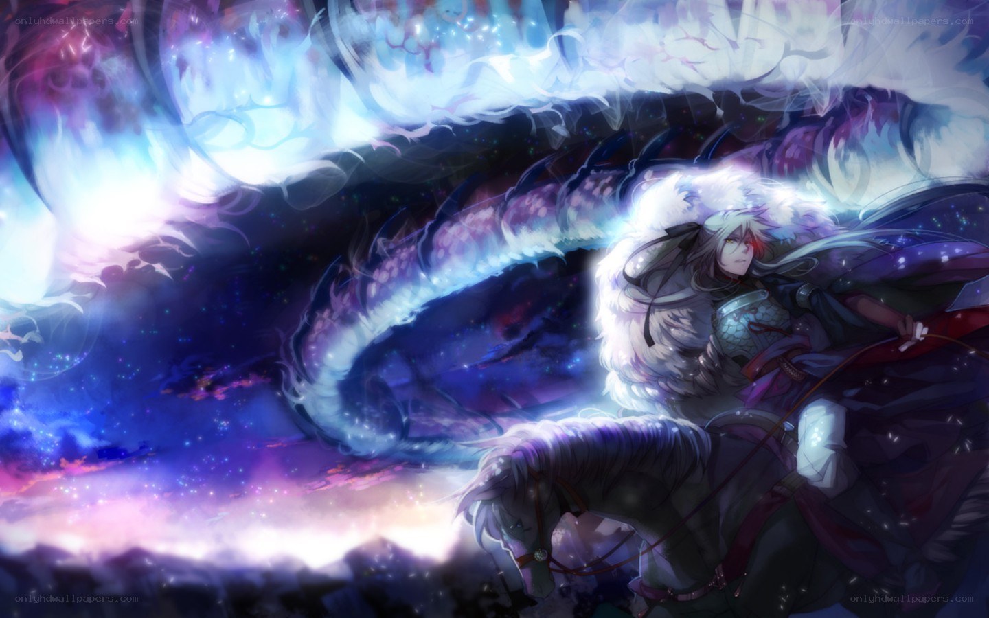 dragon rider in cosmic storm