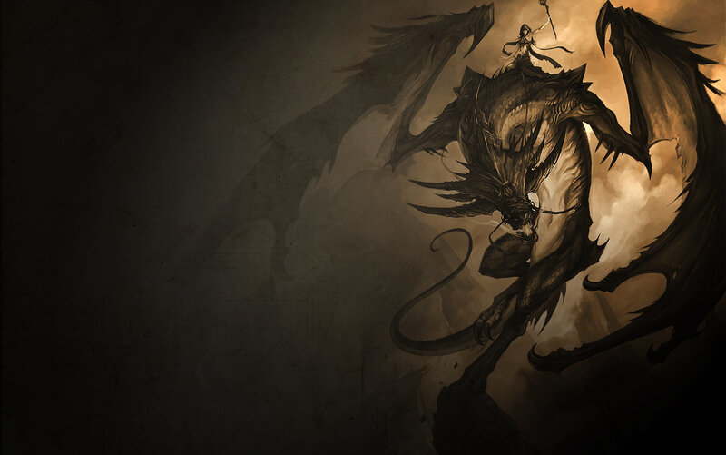 dragon rider in dark fantasy