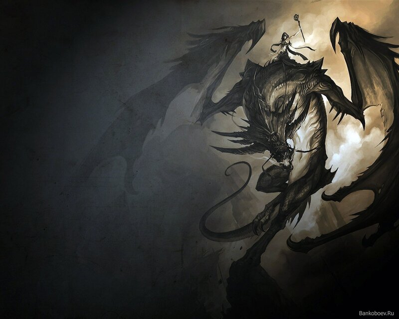 dragon rider in dark fantasy
