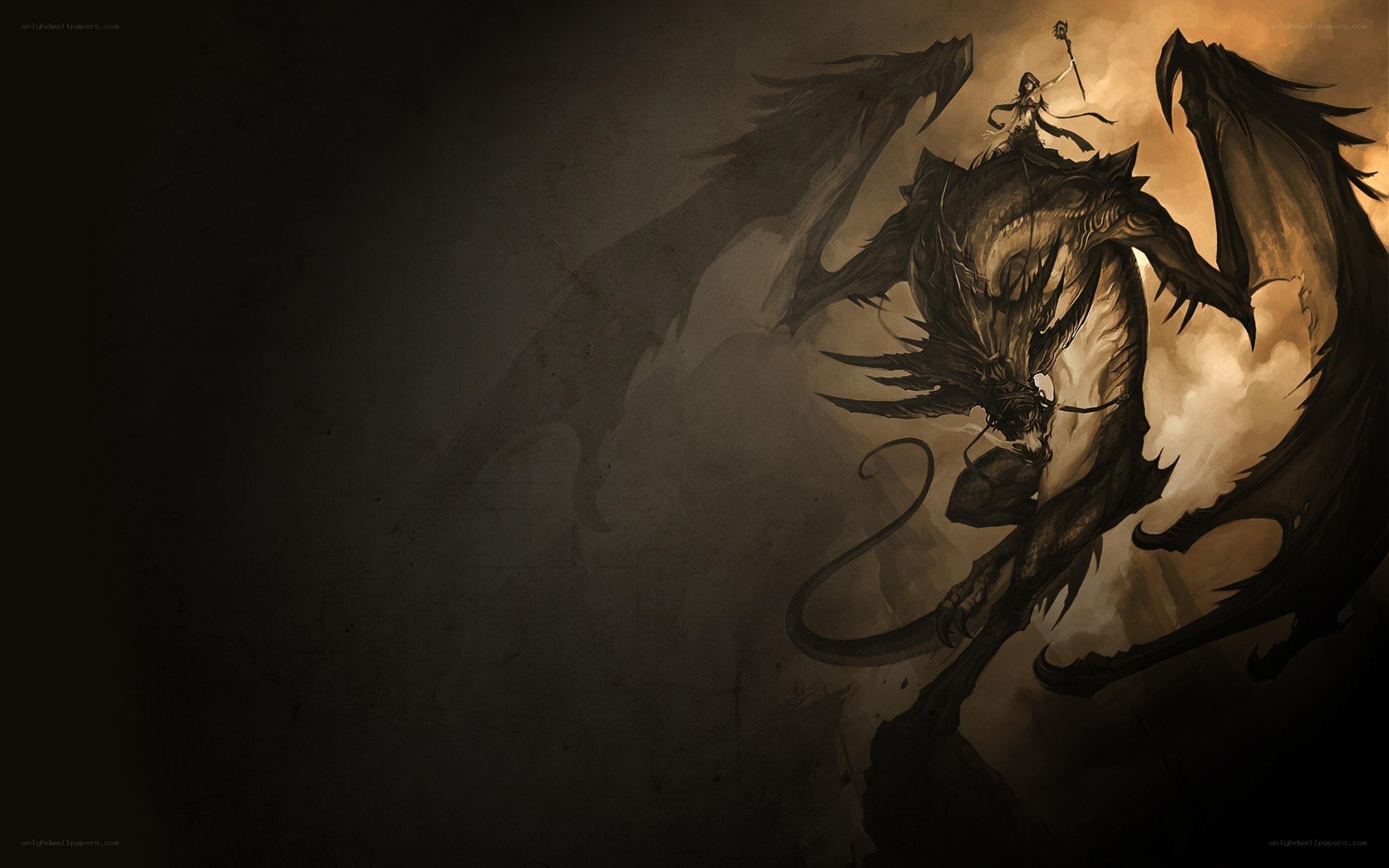 dragon rider in dark fantasy