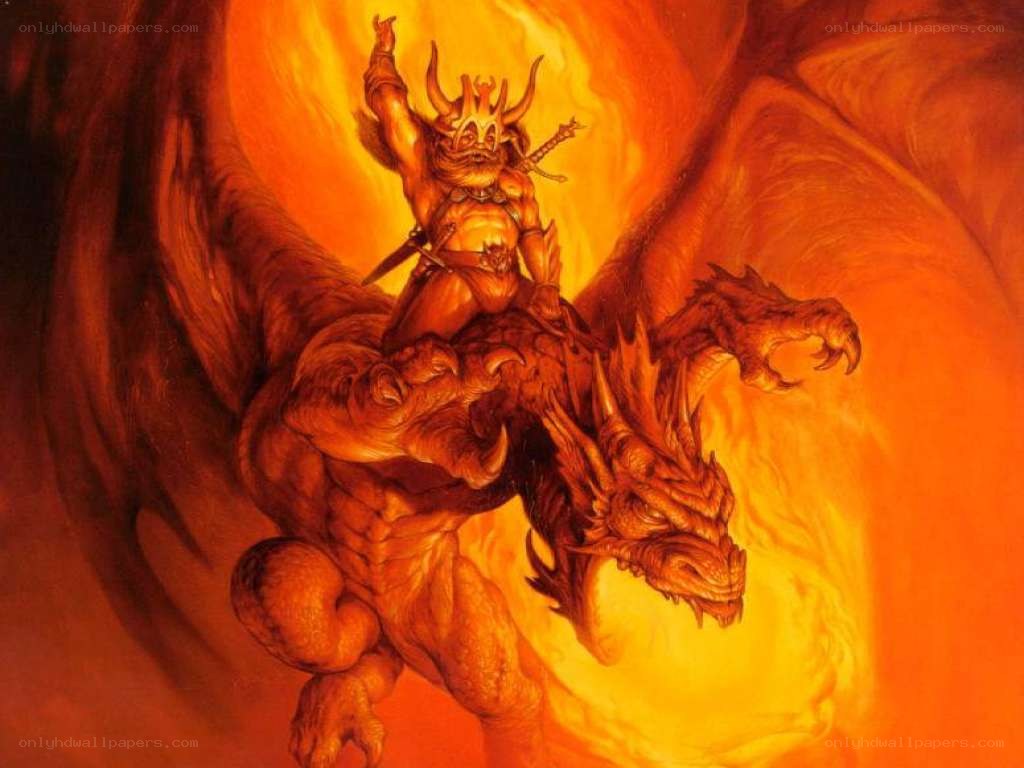 dragon rider in fire