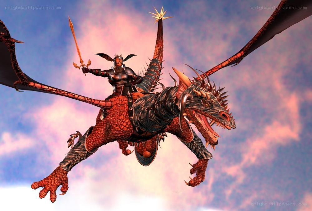 dragon rider in flight