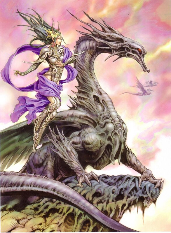 dragon rider in purple cloak