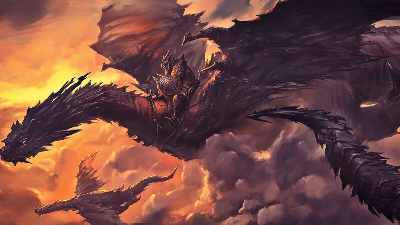 Dragon Rider in Sky — Orange