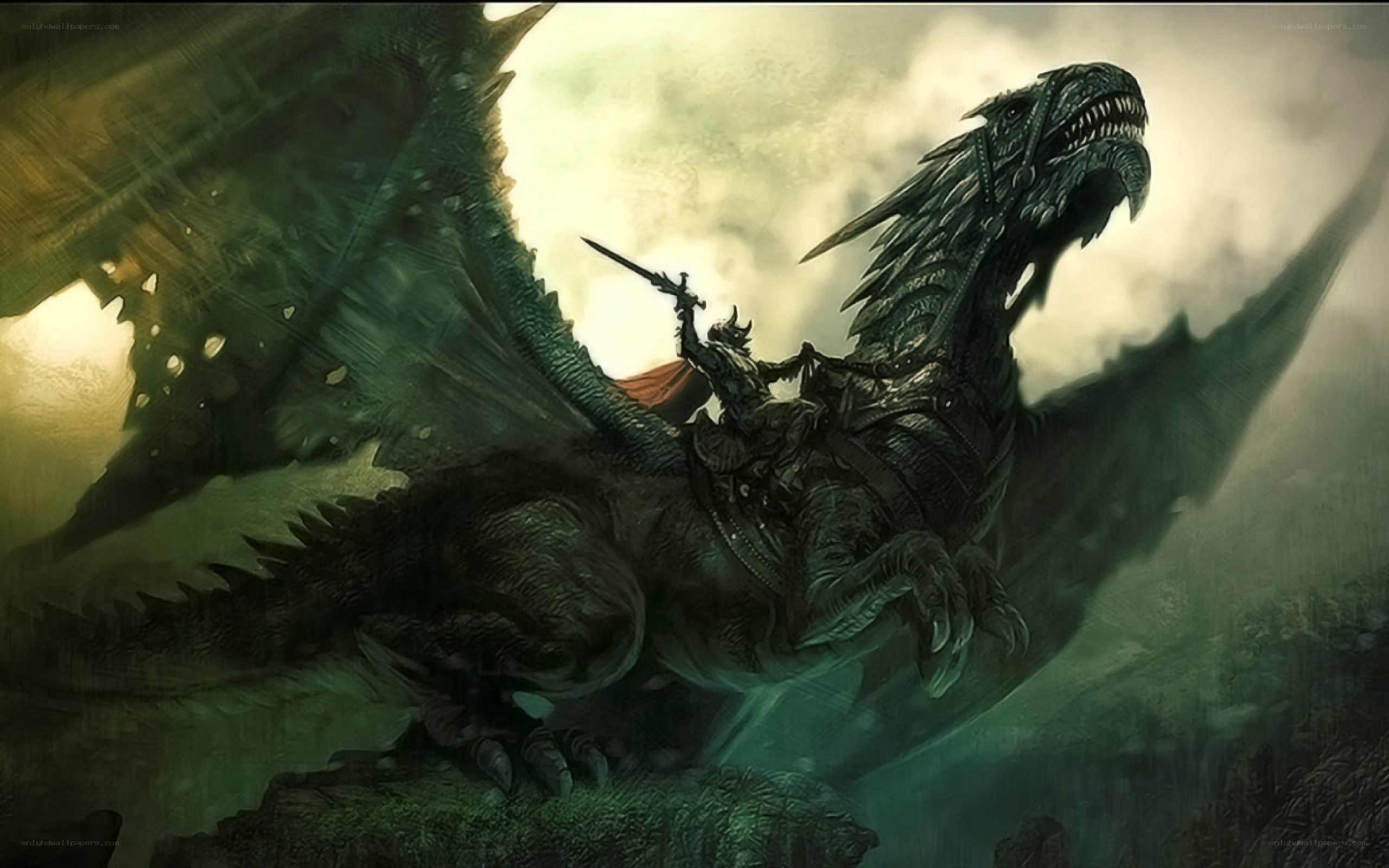 dragon rider in storm