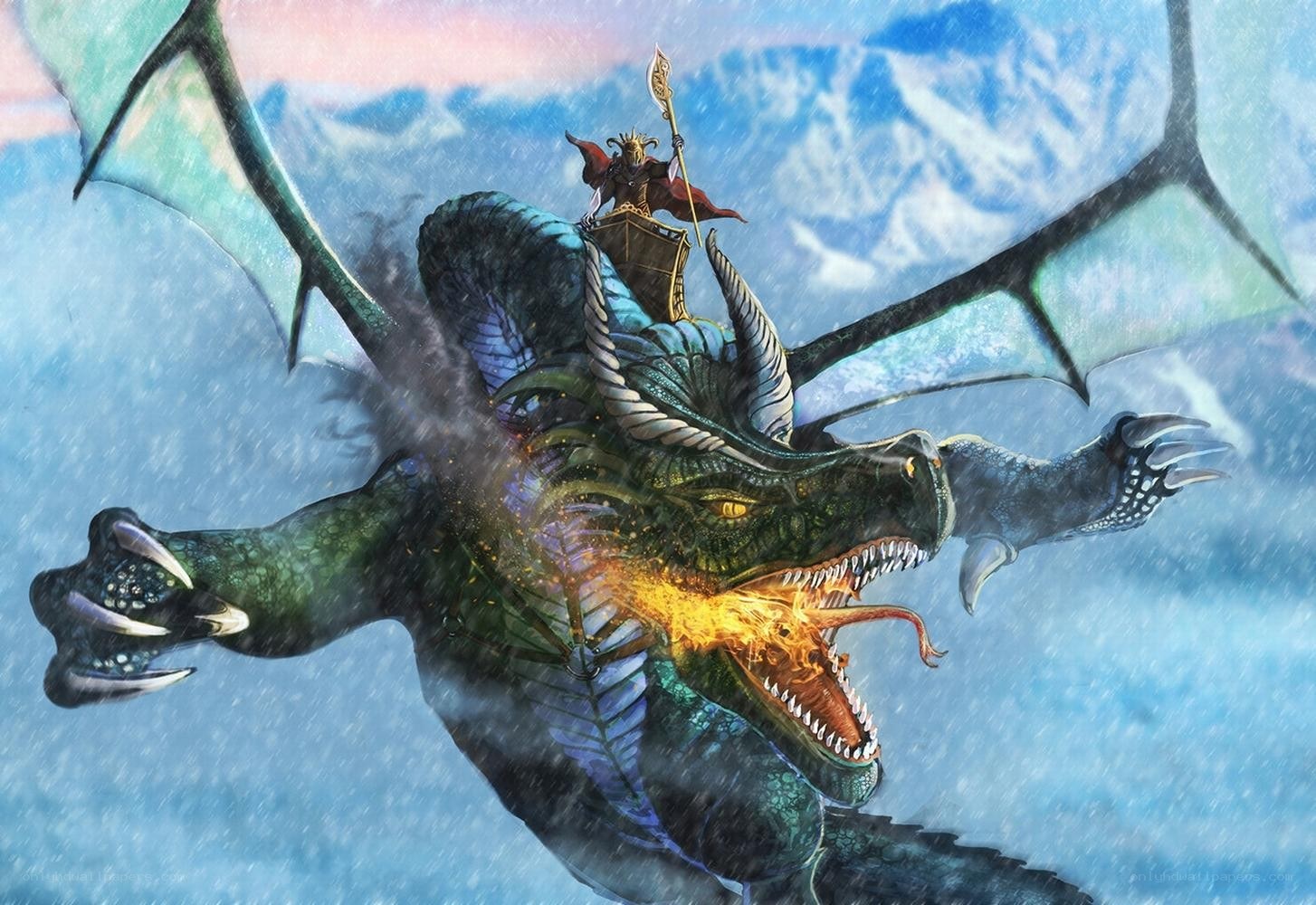dragon rider in storm