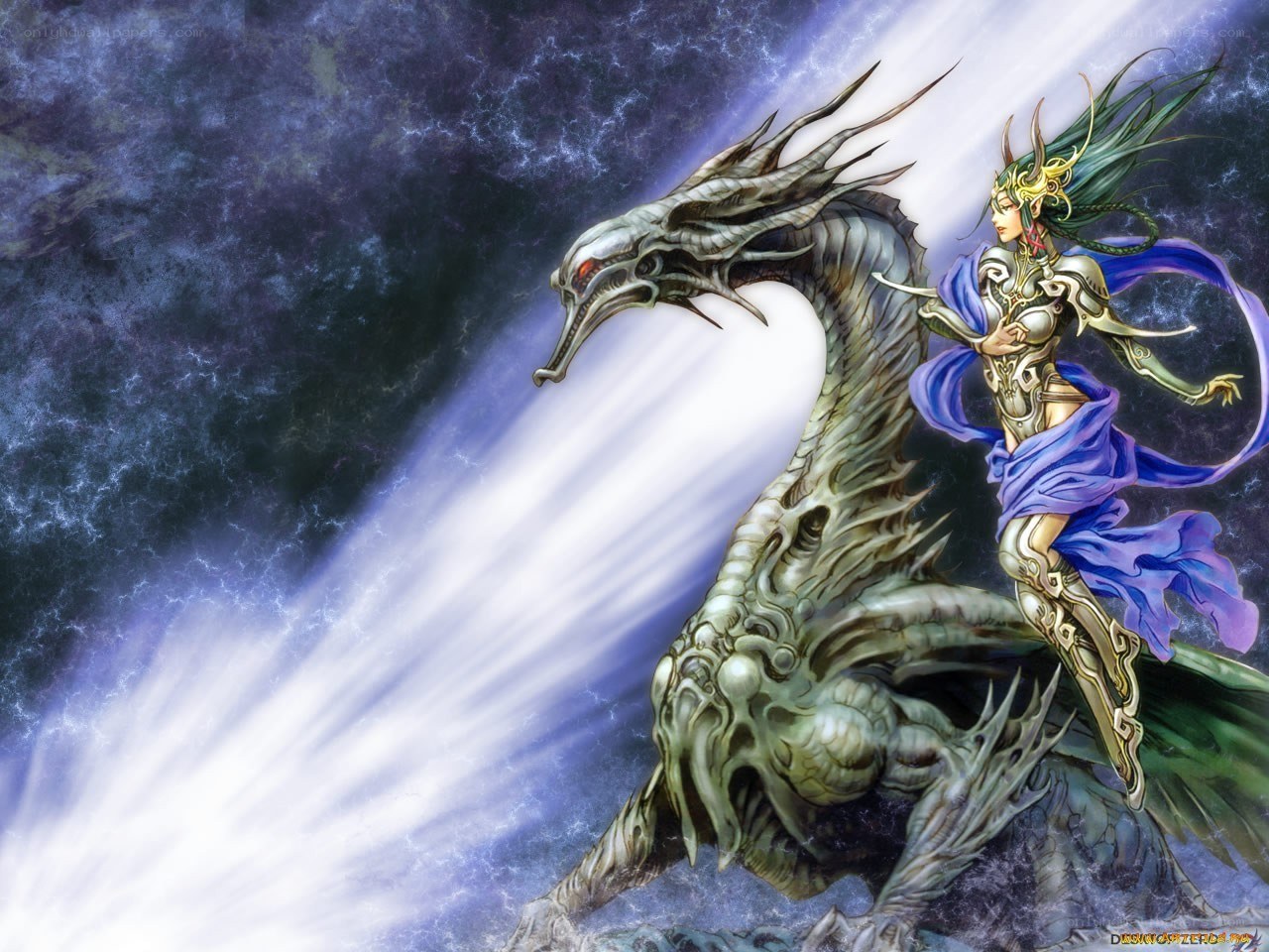 dragon rider in storm