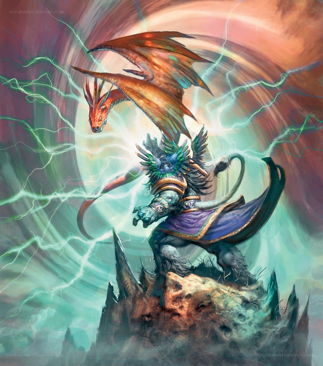 dragon rider in storm
