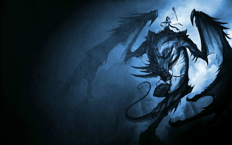 Dragon Rider in Storm — Blue