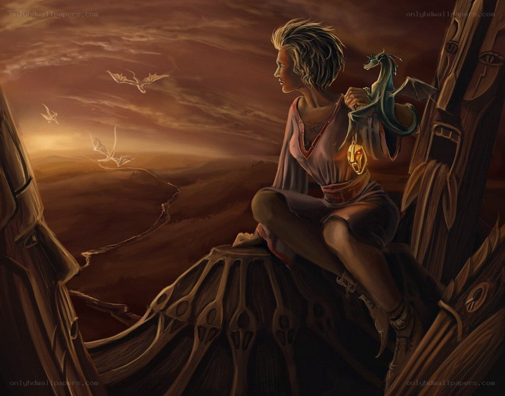 dragon rider on a cliff