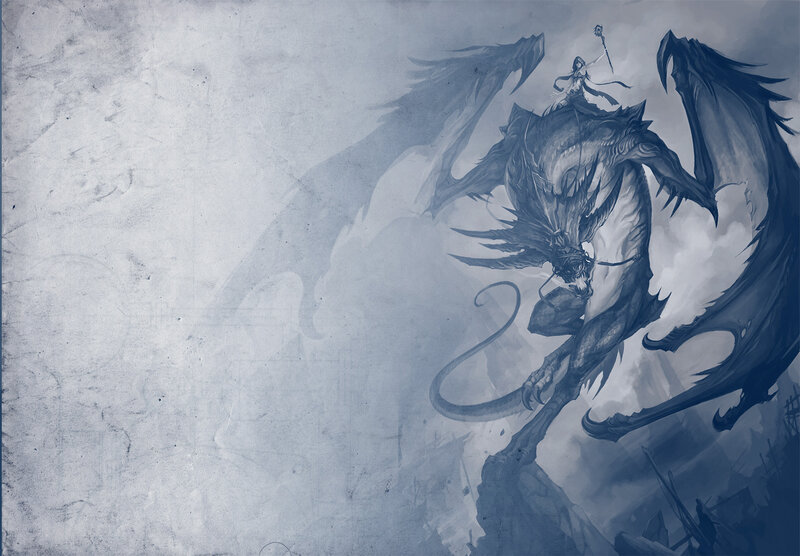 Dragon Rider on a Dragon — Blue