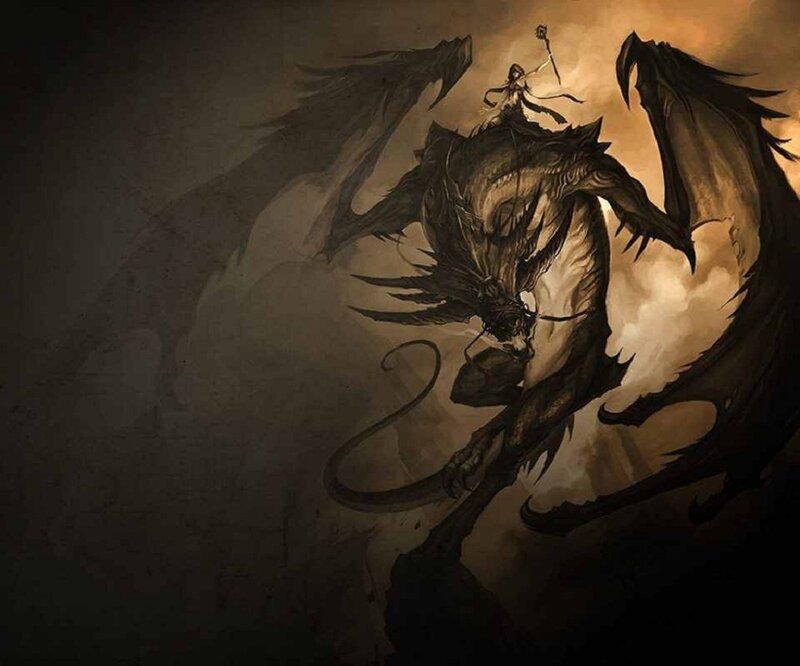 Dragon Rider on a Dragon — Brown