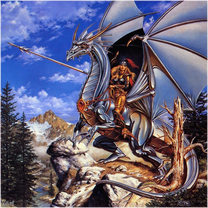 dragon rider on a mountain