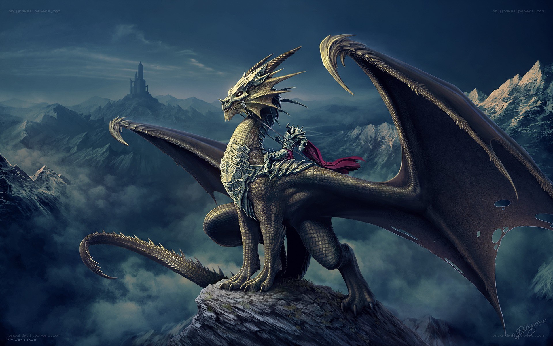 dragon rider on a mountain